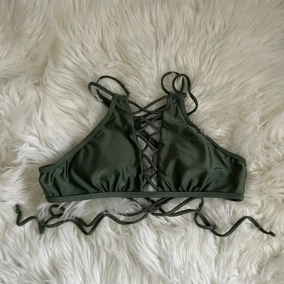 2 piece women’s green bikini size small - Picture 2 of 8